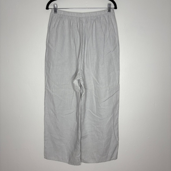Flax By Jeanne Engelhart 100% Linen Wide Leg Lagenlook Pants In Gray Size M - Picture 5 of 7